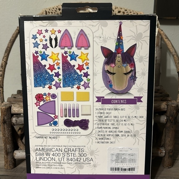 NIB SPOOKY BOOTIQUE UNICORN WITH GEMS PUMPKIN DECORATING CRAFT KIT - Picture 2 of 6